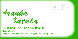 aranka katula business card